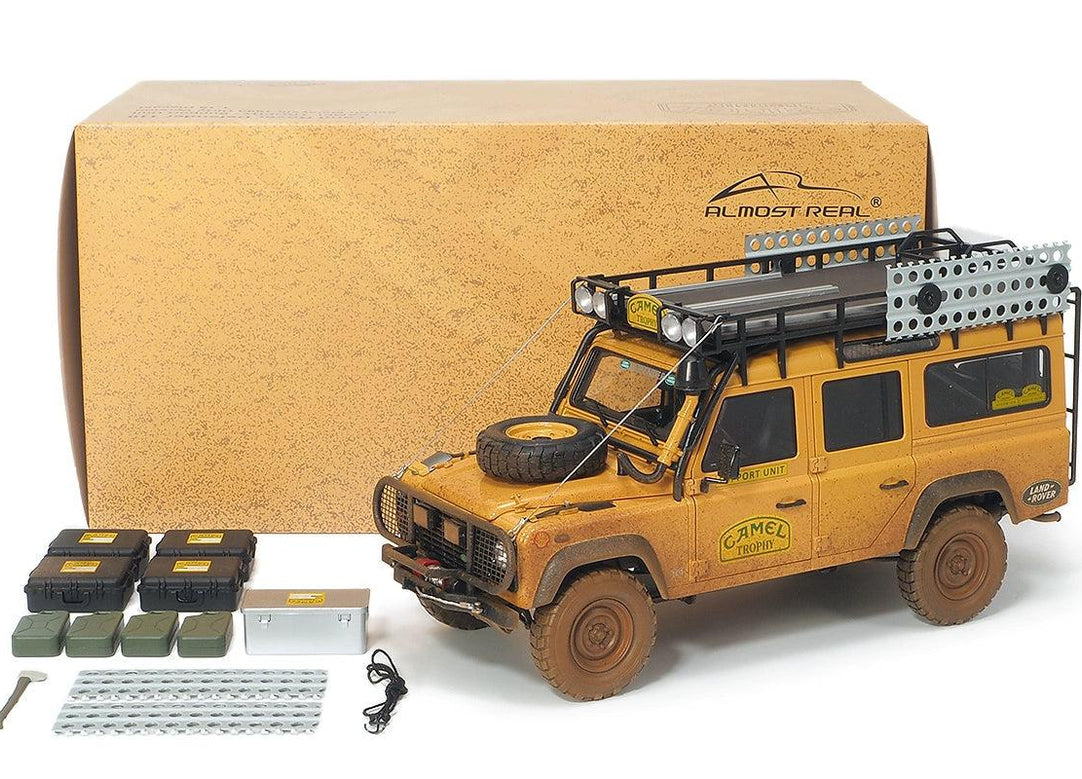 Almost Real 1:18 Land Rover Defender 110 Camel Trophy Dirt - Diecast Car Factory