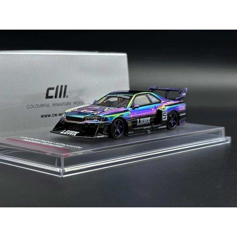 CM 1:64 LBWK GTR R34 ER34 Super Silhouette Dazzling Chrome Color - Diecast Car Factory