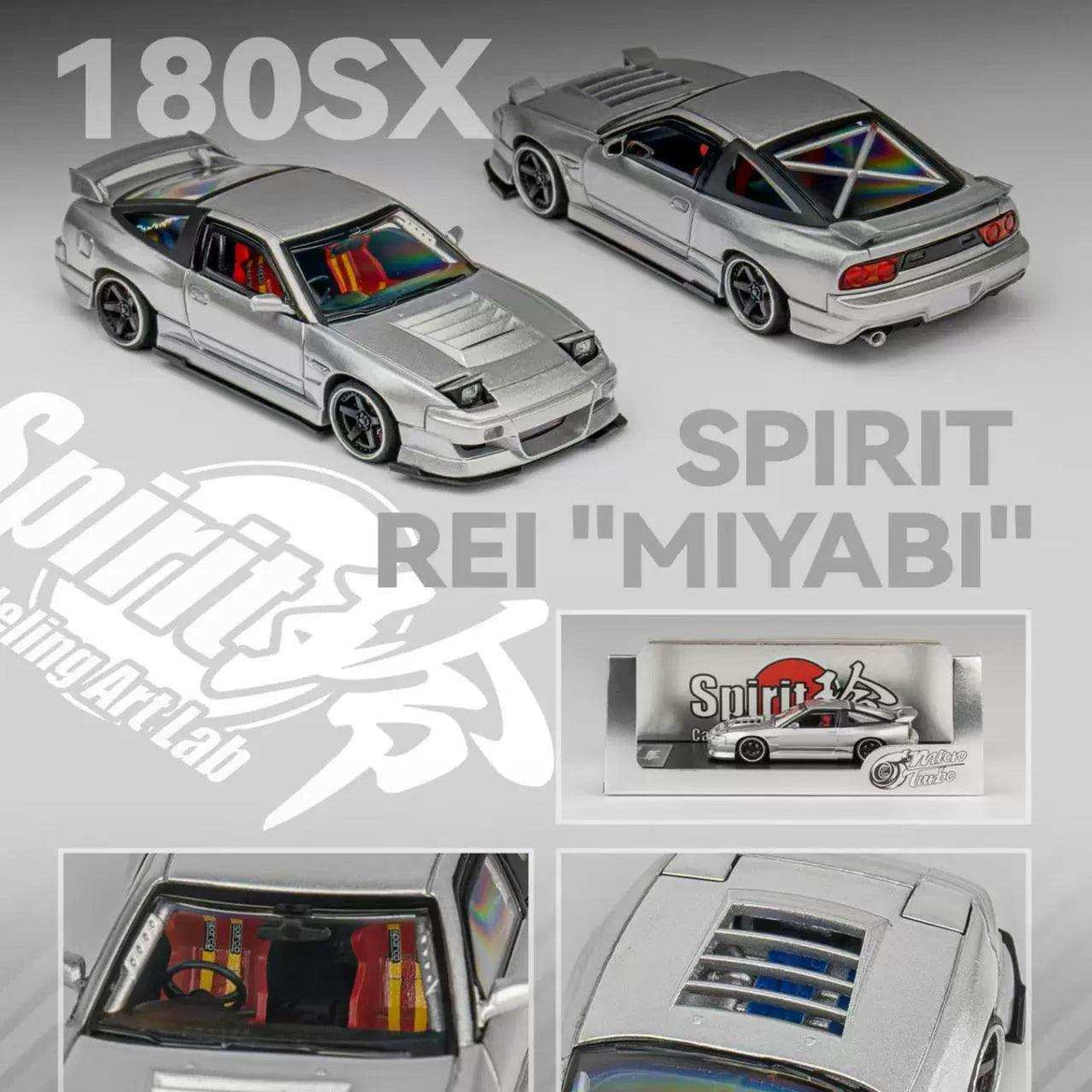 Microturbo 1:64 Nissan 180SX Spirit玲 silver - Diecast Car Factory