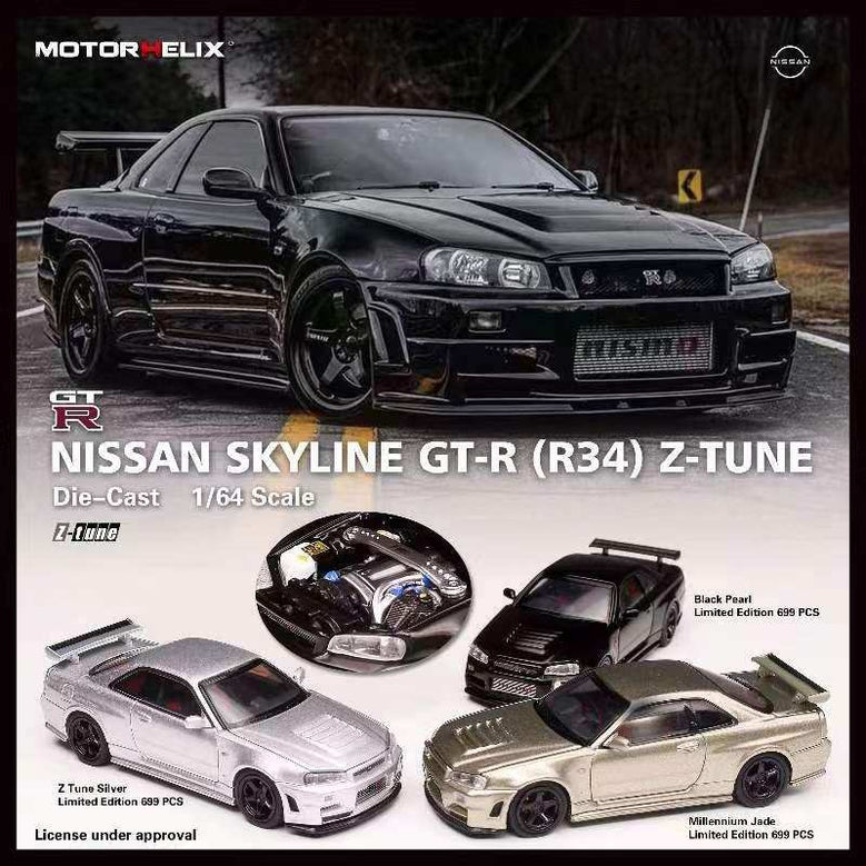 MOTORHELIX 1:64 NISSAN SKYLINE GT-R(R34)Z-TUNE - Diecast Car Factory